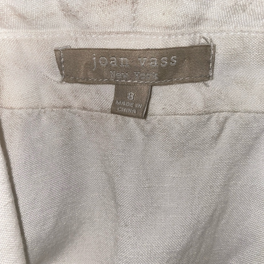 Joan Vass New York White Linen Mix Vest Size 8 Zippers Pockets Lined Perfect - Picture 4 of 11
